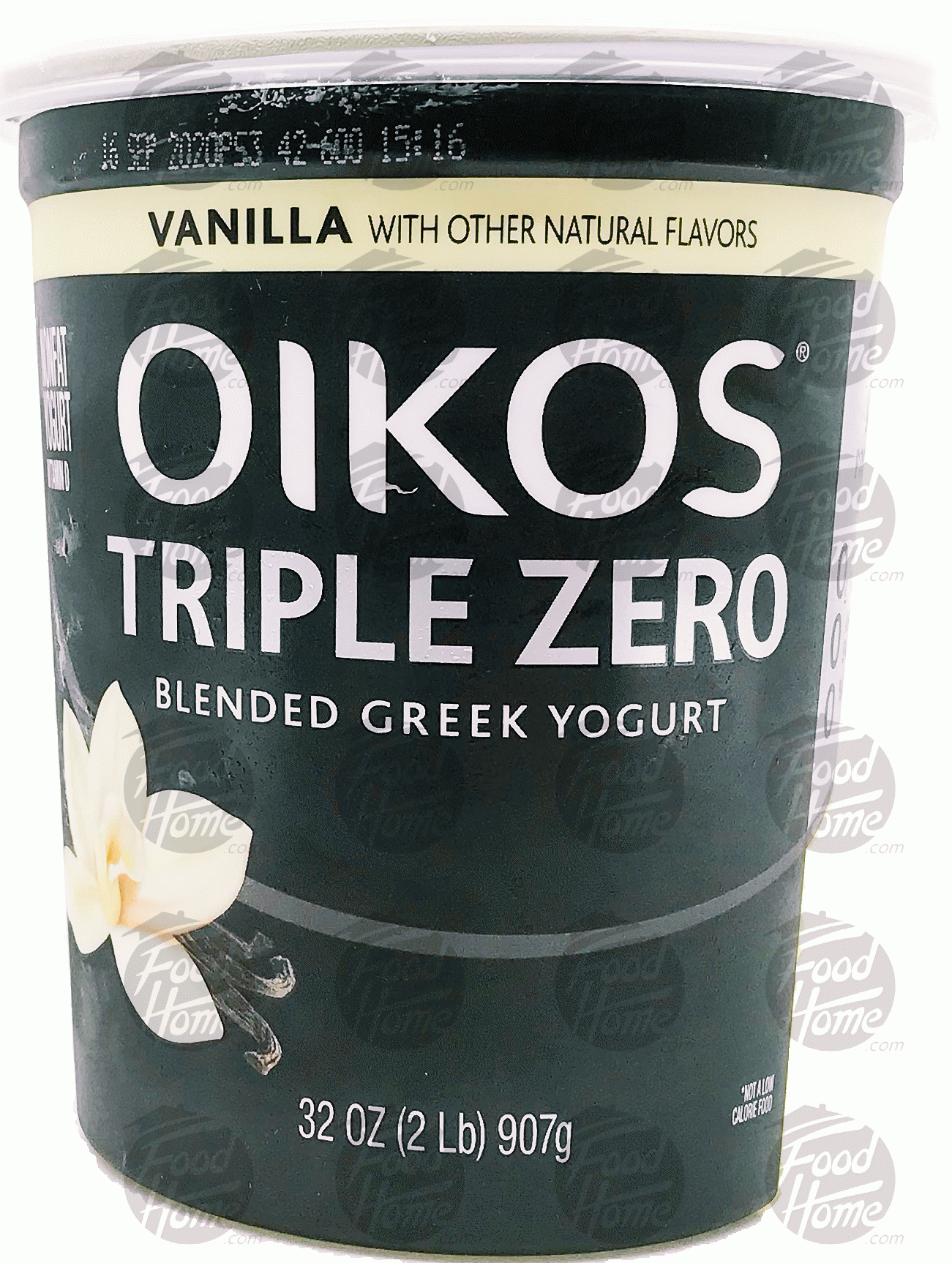 Oikos  triple zero vanilla blended greek yogurt, plastic tub Full-Size Picture